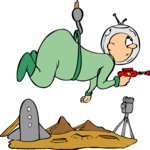 Space Man on Set Clip Art