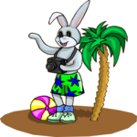 Rabbit on Vacation Clip Art
