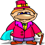 Man with Cane 5 Clip Art