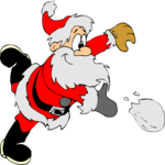 Santa Tossing Snowball