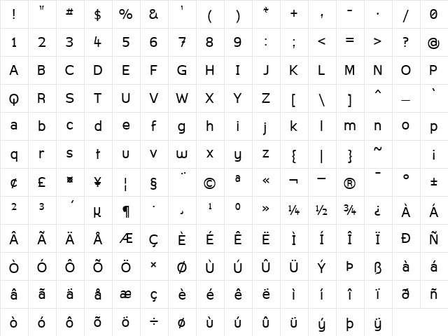 Path 101 Regular  glyph index