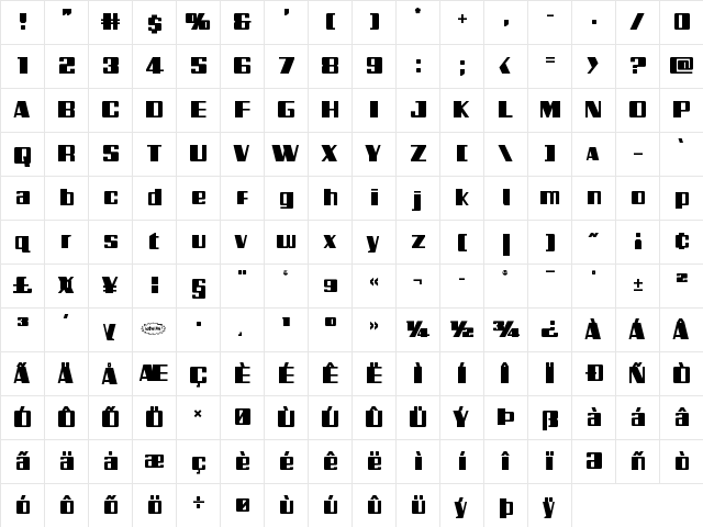 Galactic Storm Regular  glyph index