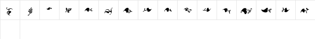 DeannaFlowers Regular  glyph index