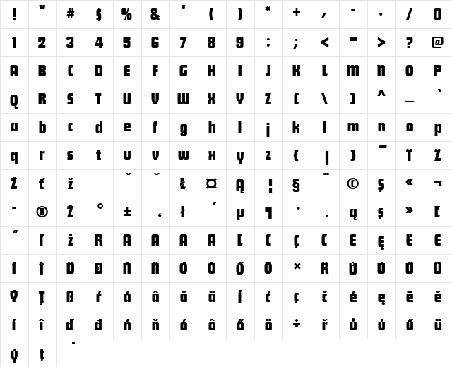 FuturaDisPEE Regular  glyph index