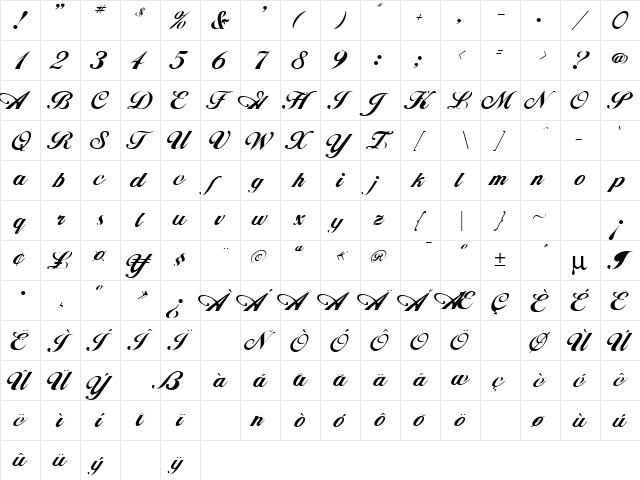 Xylograph Normal  glyph index