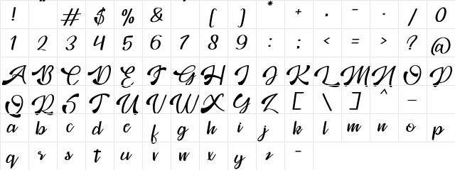 Mosgrade Personal Use Regular  glyph index
