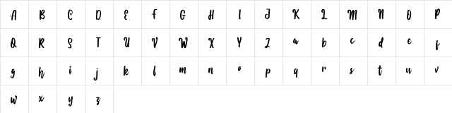 Eliyana Eliyana  glyph index