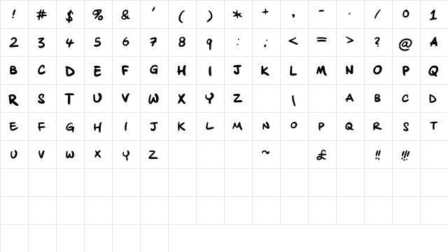 Alex_Bold Bold  glyph index