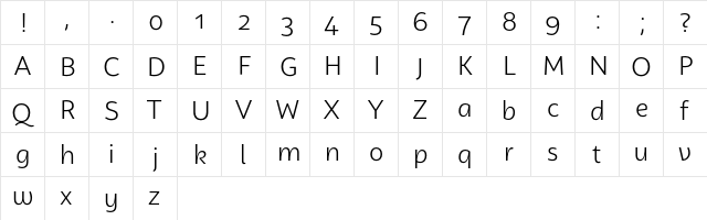 Campuni Demo Book  glyph index