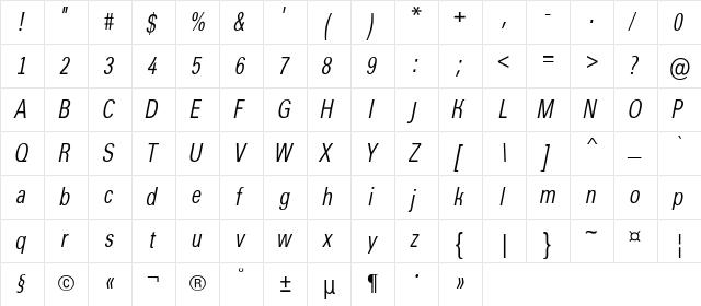 a_GroticCn Italic  glyph index