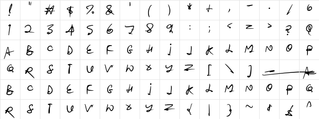 Stroketastic Regular  glyph index