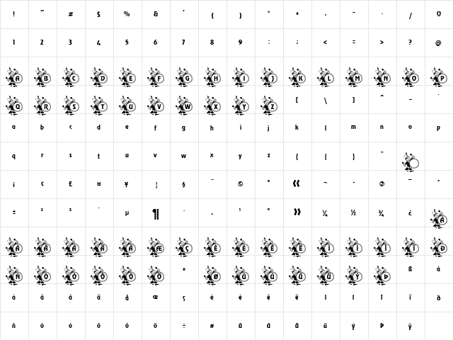 Drummer Becker Normal  glyph index
