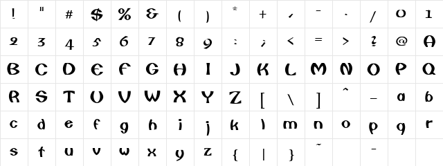 CAILIN Regular  glyph index