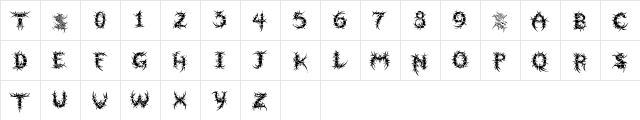 Sepulcra Regular  glyph index