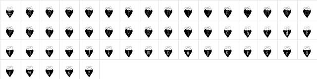 Valbears_kg Regular  glyph index