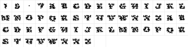 VineCapsSSK Bold  glyph index
