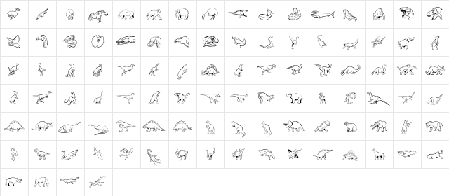 LinotypeDinosaures Regular  glyph index