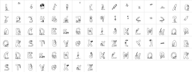 DeCAPitated Medium  glyph index