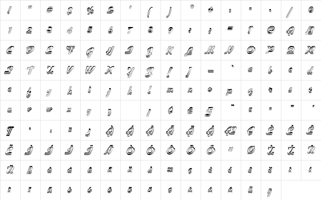 GilliesGotShaDOu1 Regular  glyph index