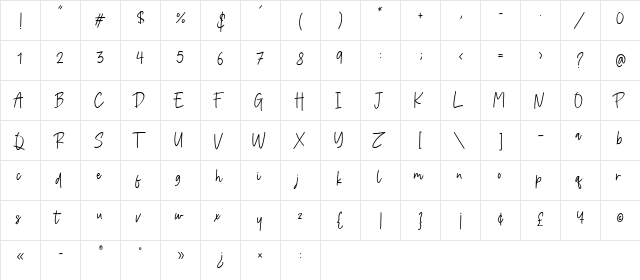 Coltisho Regular  glyph index