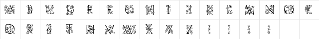 FloraDecora Regular  glyph index