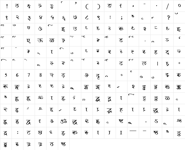 AkrutiDevAkankshaMedium Normal  glyph index