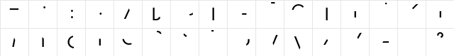 DearJohn Bold  glyph index