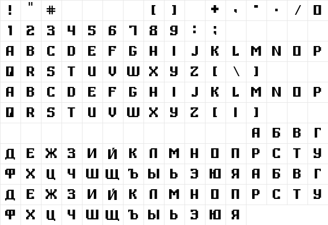 Digital Thin  glyph index