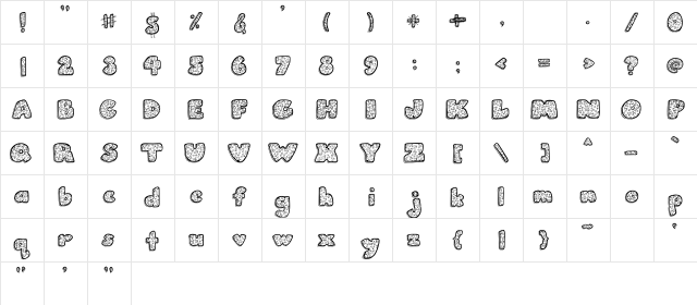 LOT Calico Regular  glyph index