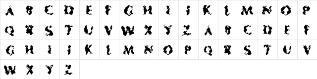 Mister Sinister Regular  glyph index