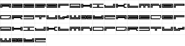 TrackManic Regular  glyph index