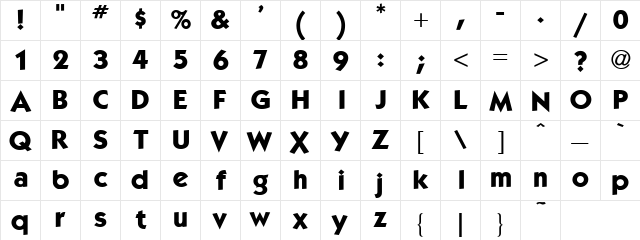 Kacpo Book  glyph index