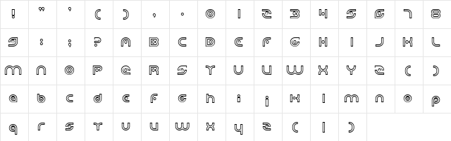 Planetary Orbiter Outline Bold  glyph index