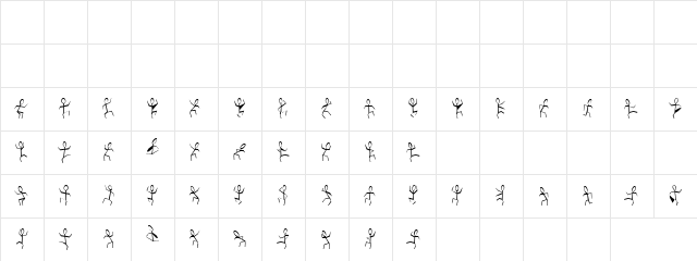 StickMen Regular  glyph index