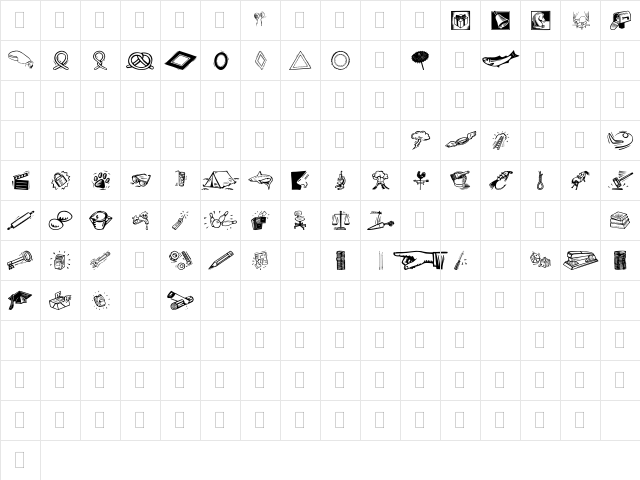 DF Organics IIA LET Plain  glyph index