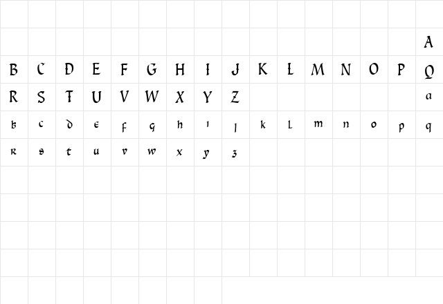Carinthia Demo Regular  glyph index
