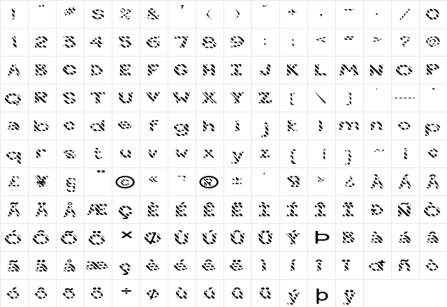 FZ JAZZY 7 STRIPED EX Normal  glyph index