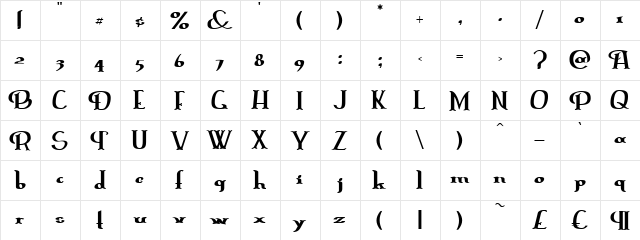 ErasmusInline Normal  glyph index