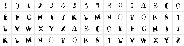 New Regular  glyph index