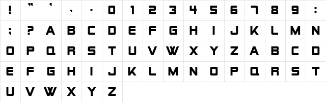 Alien Encounters Solid Bold  glyph index