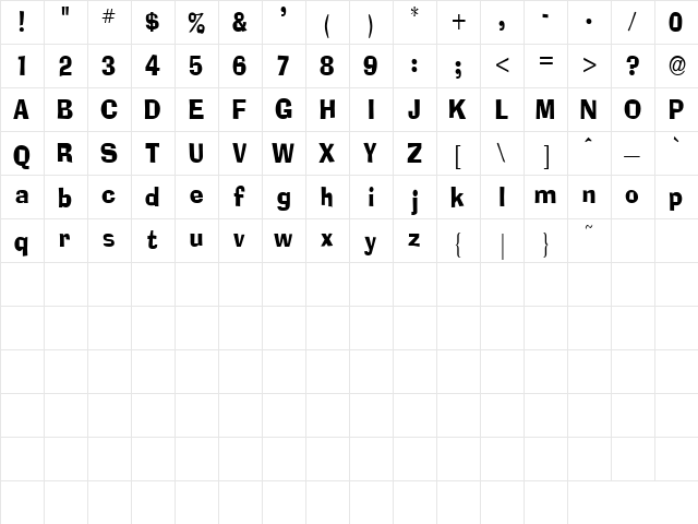 Cherry Bomb 3 Regular  glyph index