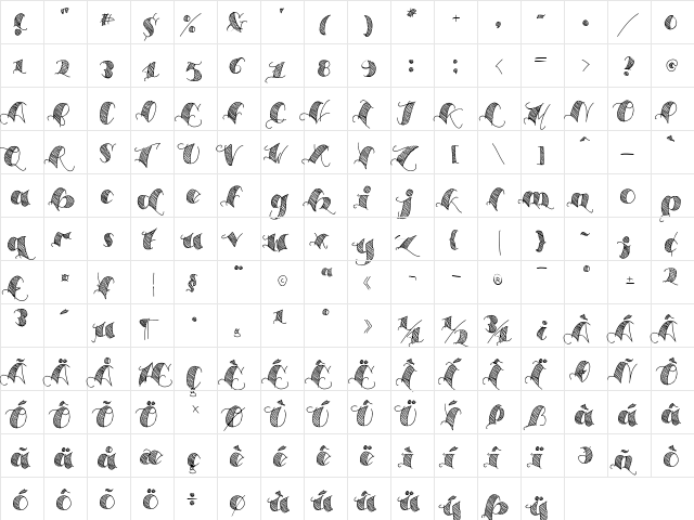 Espesor Olas Lines Regular  glyph index