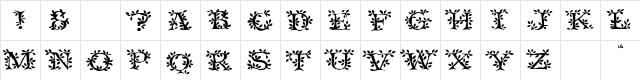 TenderleafCaps Normal  glyph index