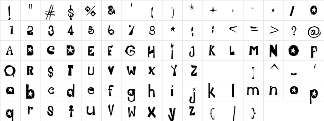 Mundane Regular  glyph index