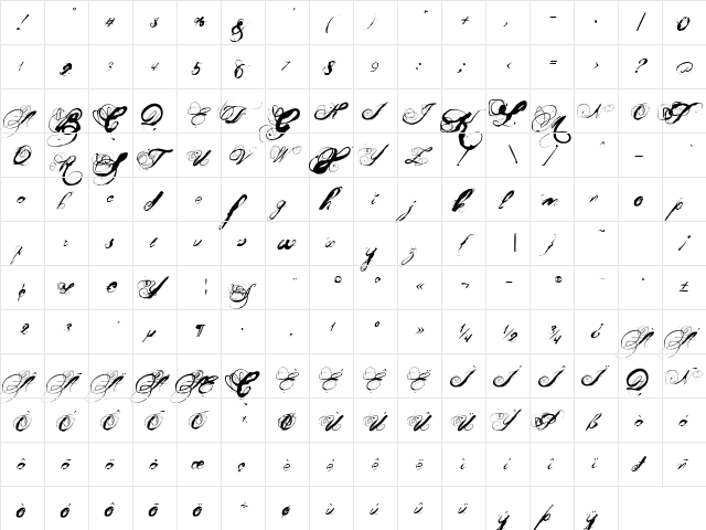 Mosh 3 Regular  glyph index