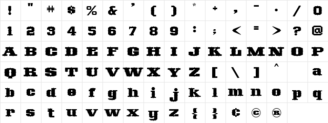 LHF Wall Dog BASE Regular  glyph index