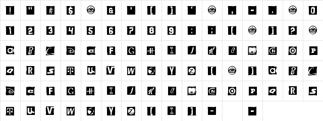 Brandsom Regular  glyph index