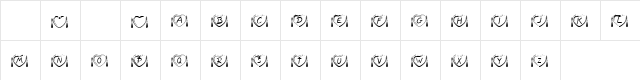 KR Anniversary Dinner Regular  glyph index