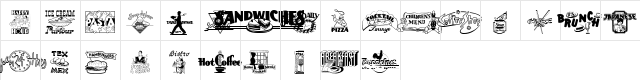 Eating Out Regular  glyph index