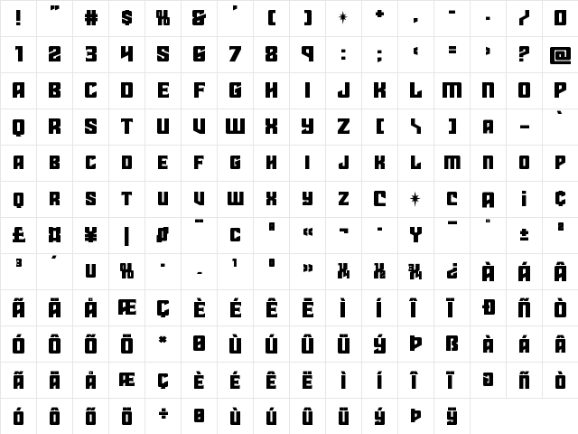 Star Guard Expanded Expanded  glyph index